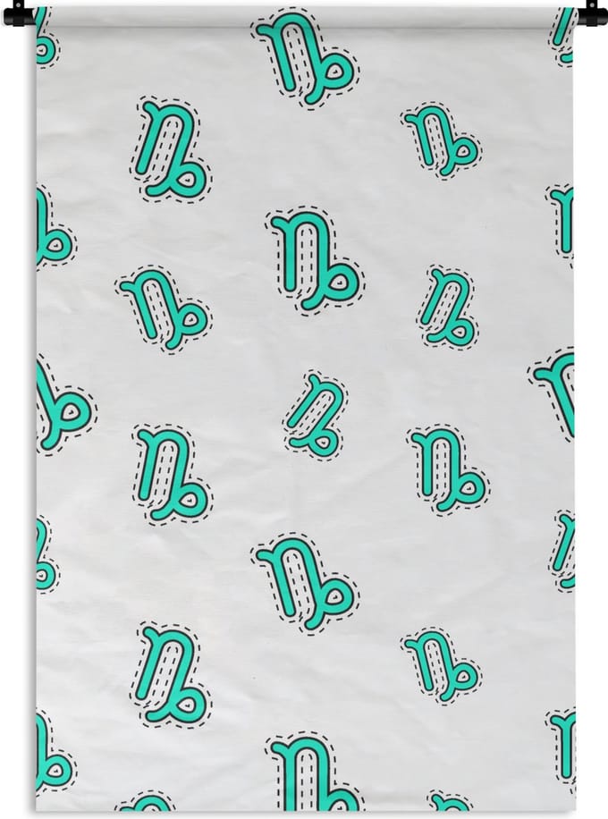 Wandkleed - Wanddoek - Steenbok - Design - Astrologie - 90x135 cm - Wandtapijt