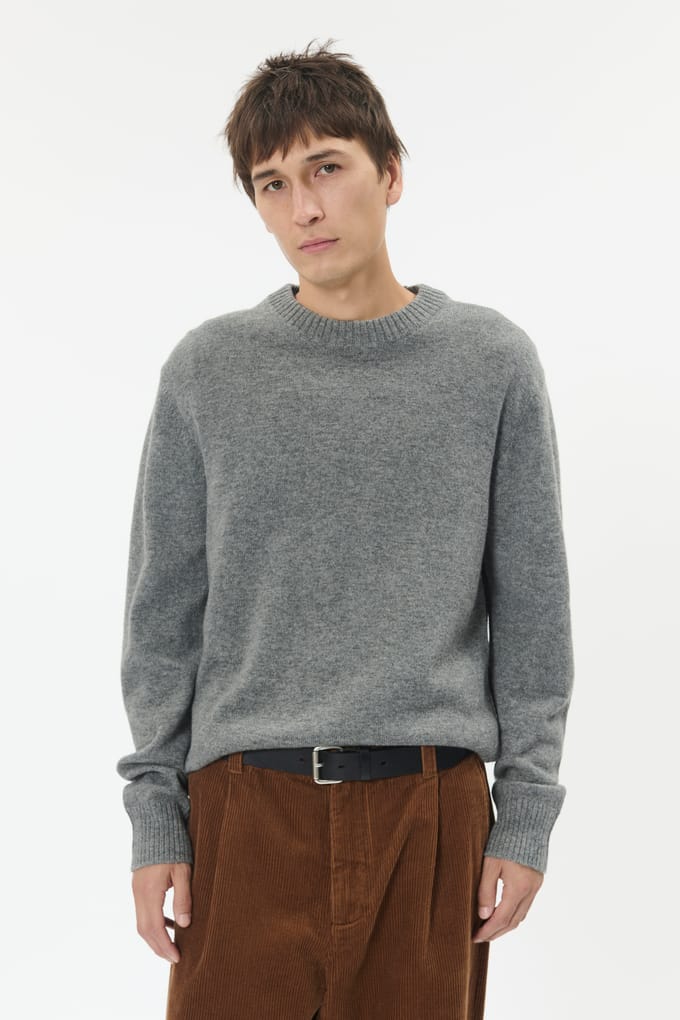 Gebreide pullover van lamswol met ronde hals