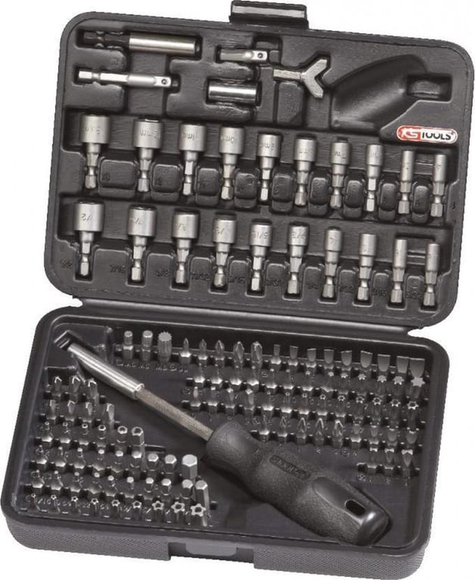 KS Tools 9112085 911.2085 Bitset 122-delig Dop (zeskant) Incl. bithouder en schroevendraaier