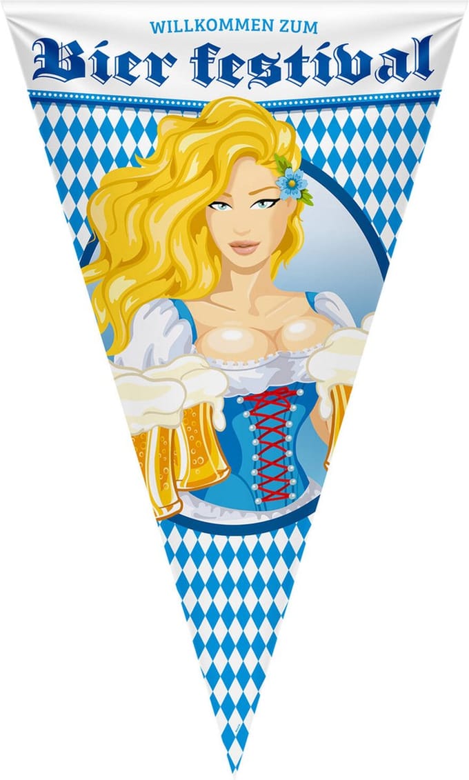 Folat - Oktober bier festival bierpullen mega vlag - 90 cm x 150 cm