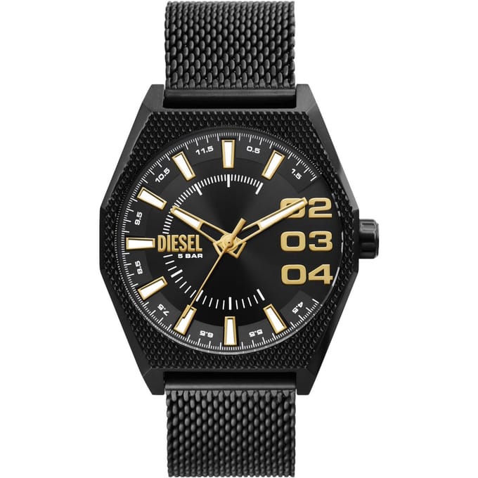 Diesel Scraper DZ2194 Horloge - Staal - Zwart - Ø 43 mm
