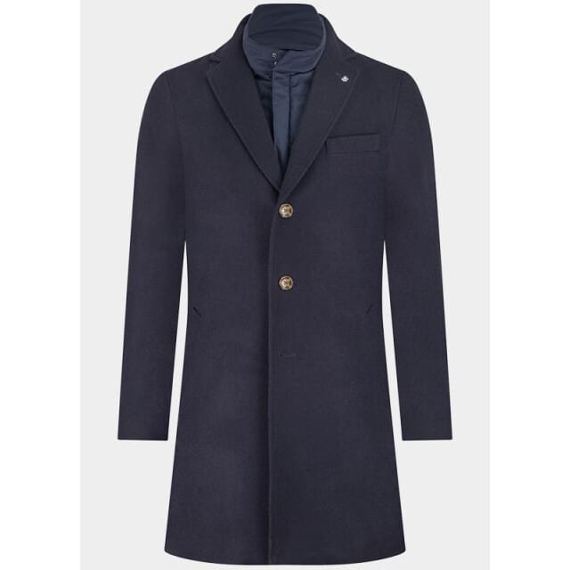 Bos Bright Blue Wollen jas igor wool coat 25301ig43bo/290 navy