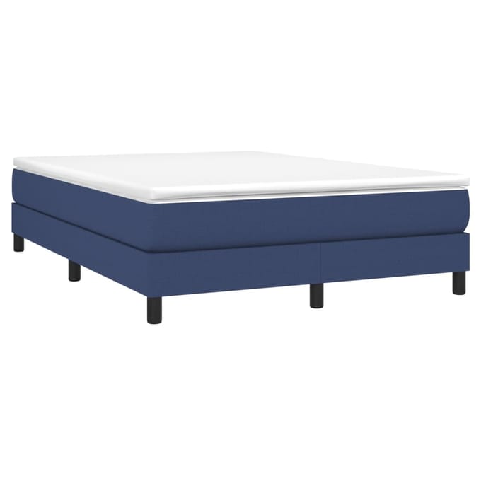 vidaXL - Boxspring - bed - stof - blauw - 140x190 - cm