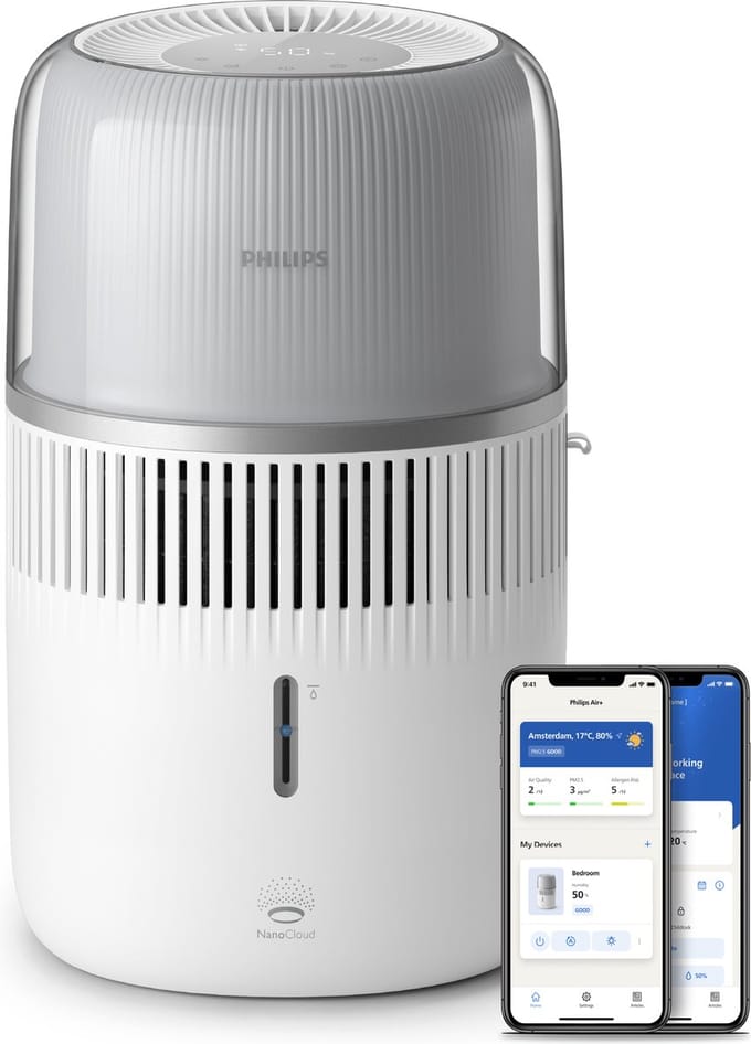 Philips Luchtbevochtiger 5000-serie HU5710/00 - Stille werking (12 dB) - Aromatherapie - Wit