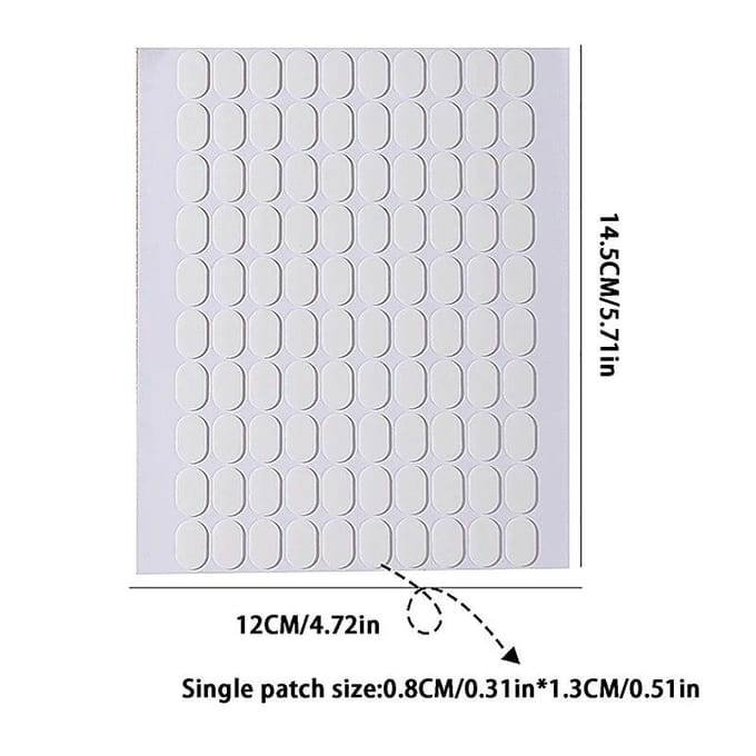 Lot de 100 rubans adhésifs double face transparents sans traces pour faux ongles, présentoir, outils de manucure 100pcs/sheet white