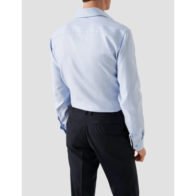 Eton Semi Solid Signature Twil Shirt Lange Mouw Overhemden Lichtblauw 100012175