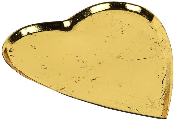 Dekoratief | Schaaltje hart, goud, metaal, 18x17x2cm | A258197