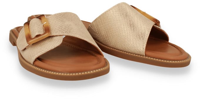 Sandalen met leren uitstraling en sierelement dames s.Oliver