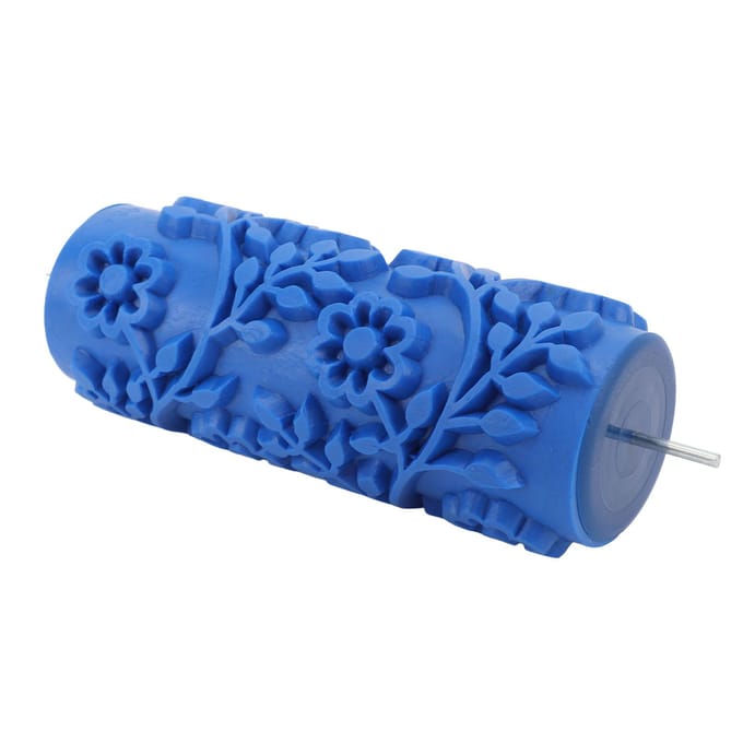 5 Inch Patroon Verfroller Rubber Wasbaar Herbruikbaar Kunst Textuurroller voor Huis Muurdecoratie blue
