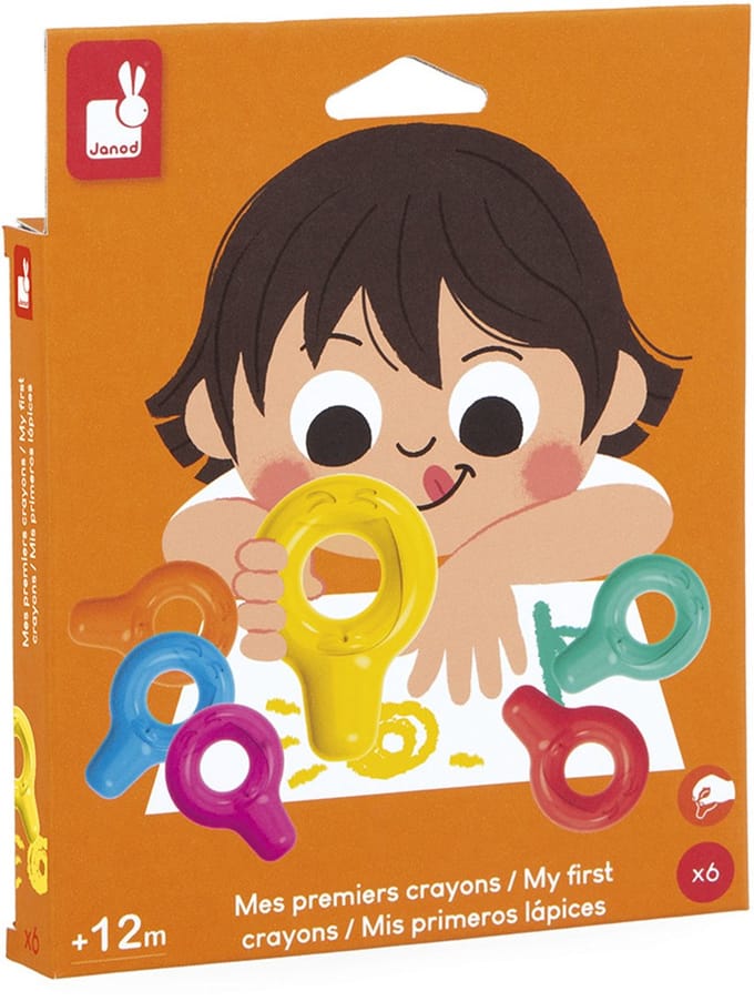 Janod - Colo - Mijn eerste krijtjes - Set van 6 verschillende kleuren