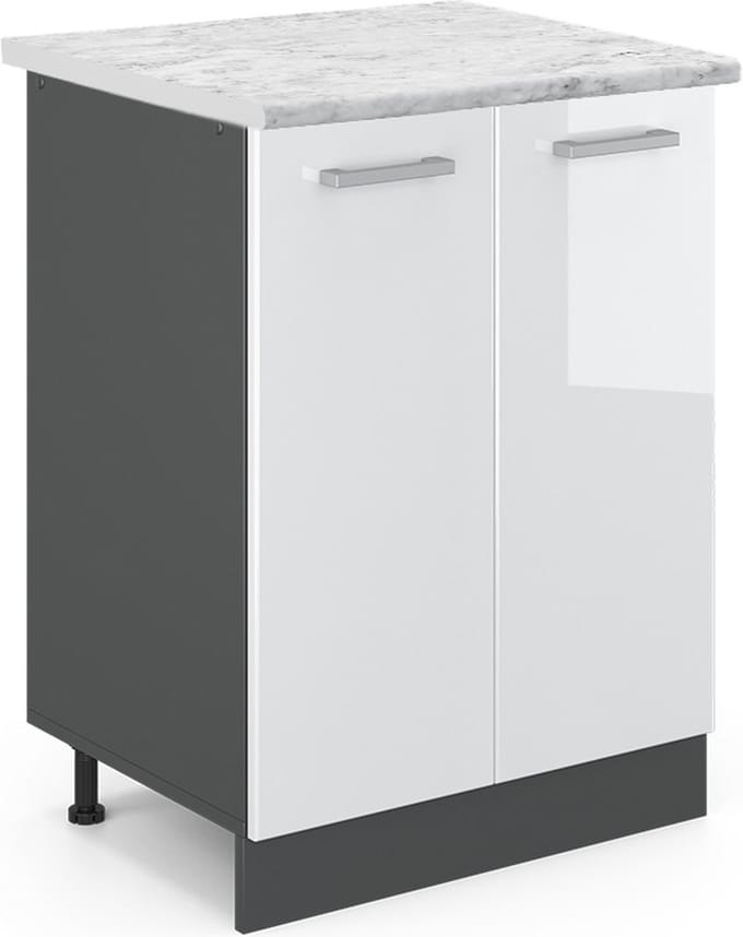 Vicco R-Line Keukenonderkast – 60 cm WB Marmer Wit Hoogglans