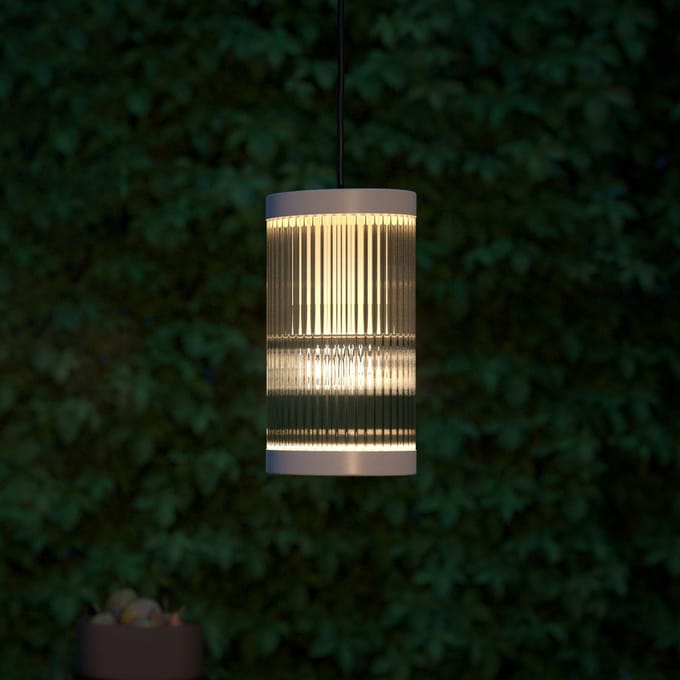 Nordlux Buiten hanglamp Coupar, Ø 13 cm, zandkleur