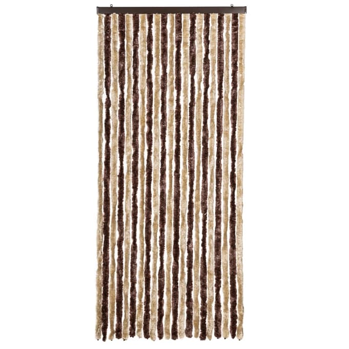 vidaXL - Vliegengordijn - 90x220 - cm - chenille - beige - en - lichtbruin