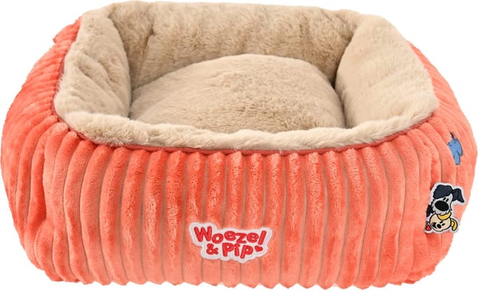 Woezel & Pip divan corduroy vierkant roze 40cm