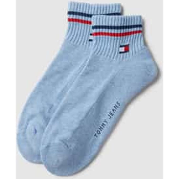 Tommy Hilfiger unisex kwartsokken in retro-design, enkelhoog, set van 2