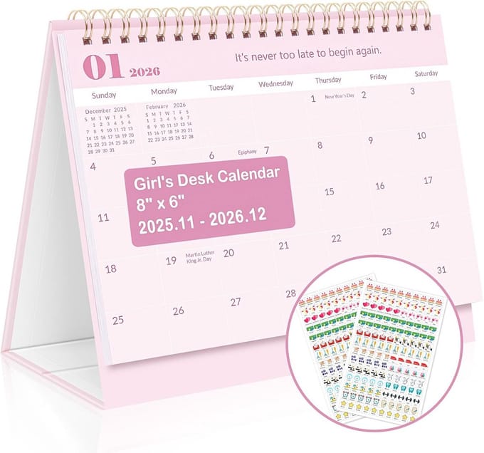 Inspirerende Bureaukalender 2025-2026 met Dagelijkse Quotes