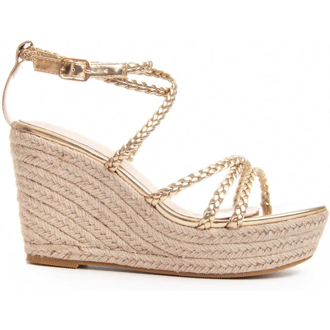 Sandalia Con Cuña De Esparto Para Mujer.  Montevita  Wesparto6  88503 40 goud