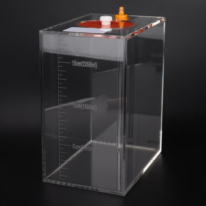 Transparant Acryl Doseerpomp Winkel Reservoir Vat Titratietank Aquarium 2.5L white