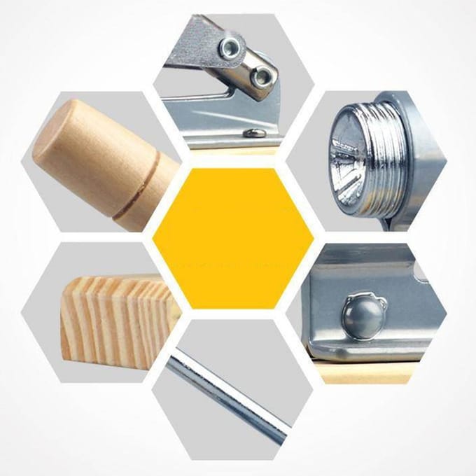 Pecannotenkraker, mechanisch, verstelbaar ontwerp, hout, roestvrij staal, walnoottang, opener gray
