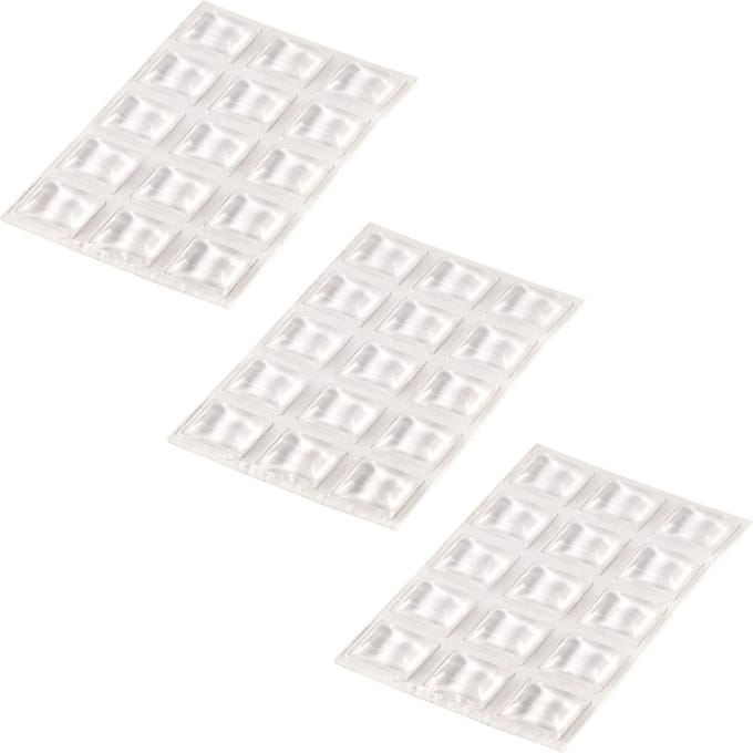 Rubberen Buffer Transparant 45 Stuks Klein Vierkant Zelfklevend 13 x 13 x H3.1 mm Geluid- en Slipstopper Elastische Buffer Beschermer Deurbuffer