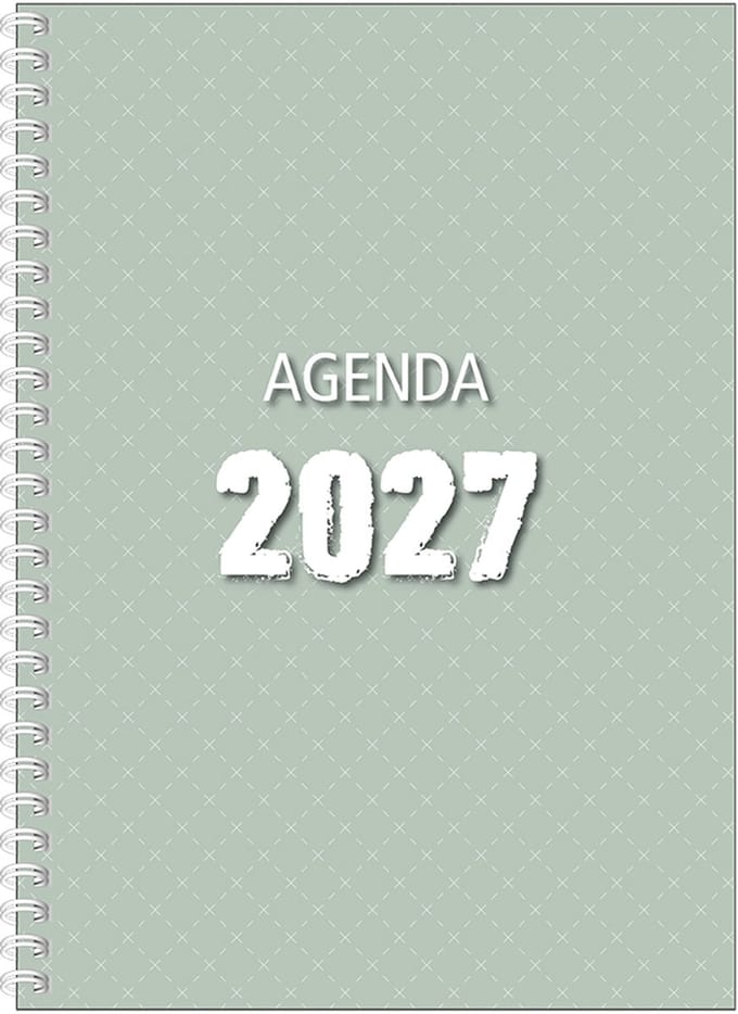 MGPcards - Agenda A4 2027 - Ringband - Spiraal - Flexibele kaft - Weekoverzicht - Groen - 21 x 29.5 cm