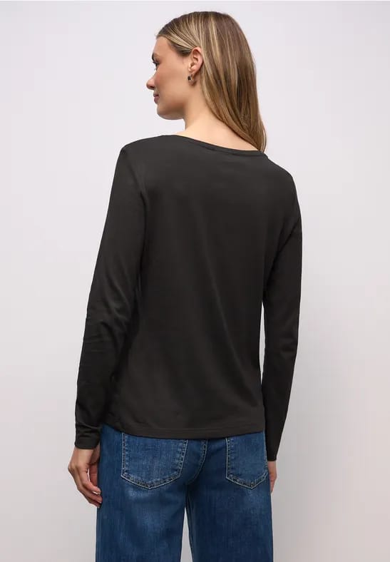 Basic shirt met ronde hals