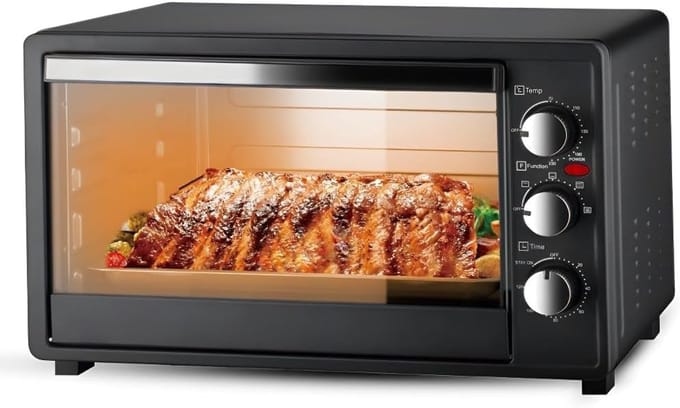 Heteluchtfriteuse Oven - Multifunctionele Kookplaat - Thuis Koken - Visueel Kookvenster - 40 Liter - Wit