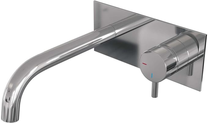 Brauer Chrome Edition Inbouw Wastafelmengkraan met Gebogen Uitloop en Afdekplaat Model B1 Chroom