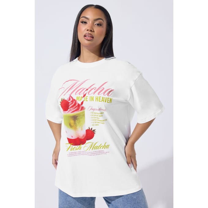 Yours Limited Collection Wit 'Matcha Made In Heaven' Lang Tshirtsize 42