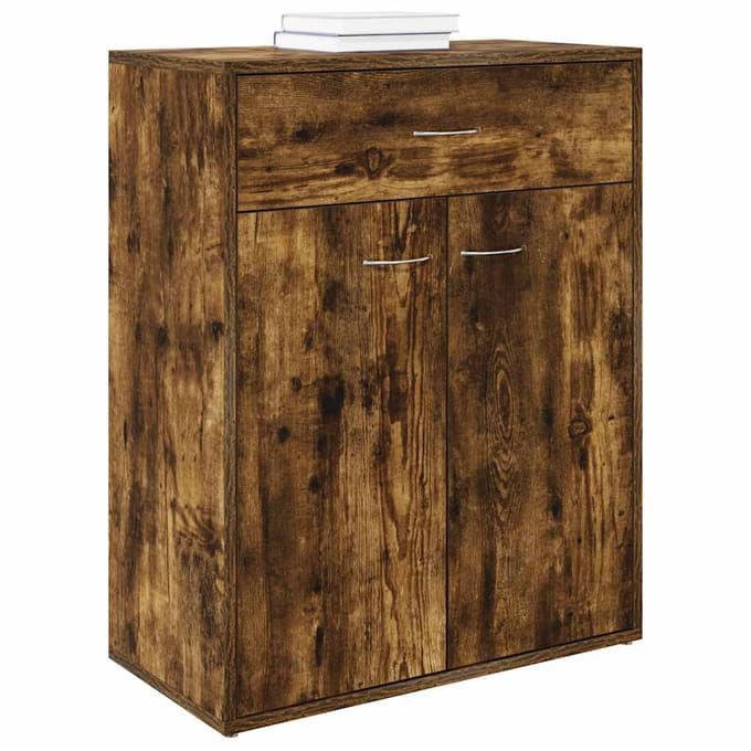 vidaXL - Dressoir - 60x30x75 - cm - bewerkt - hout - gerookt - eikenkleurig