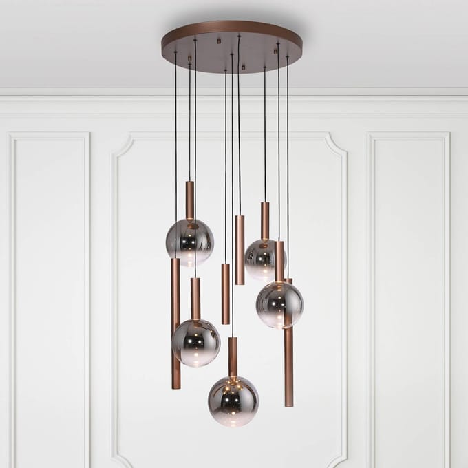 Paul Neuhaus LED hanglamp Bowl, Ø 63 cm, bruin/grijs