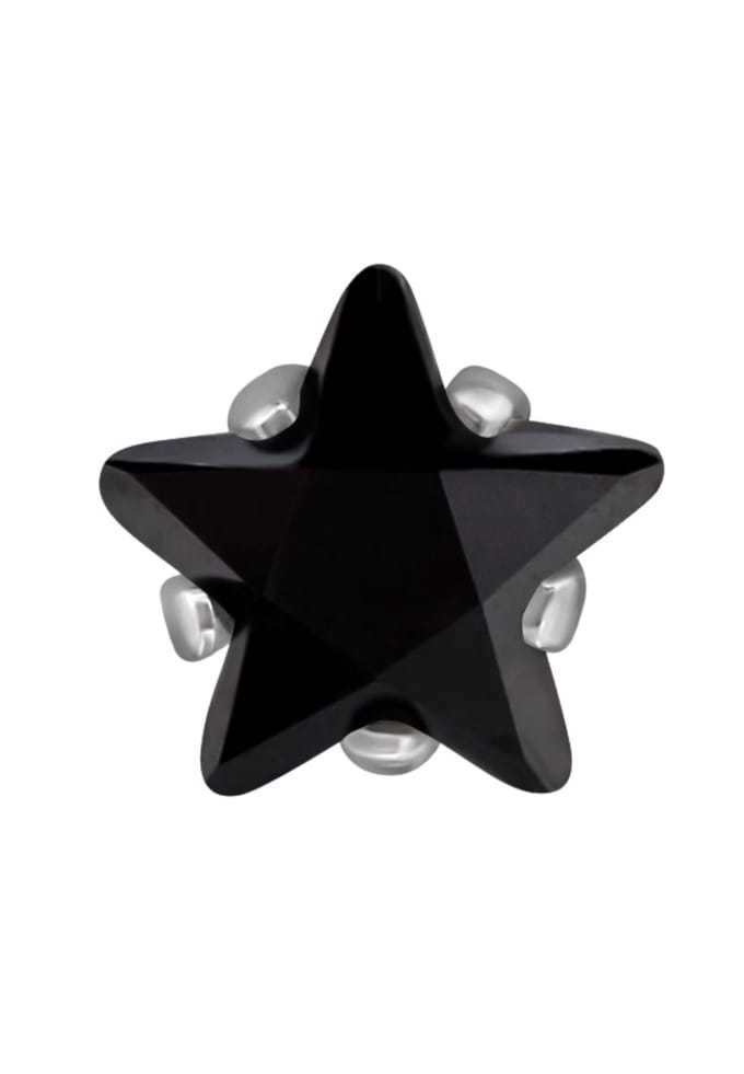 6 mm Stern-Oorbellen aus Edelstahl mit Zirkonia