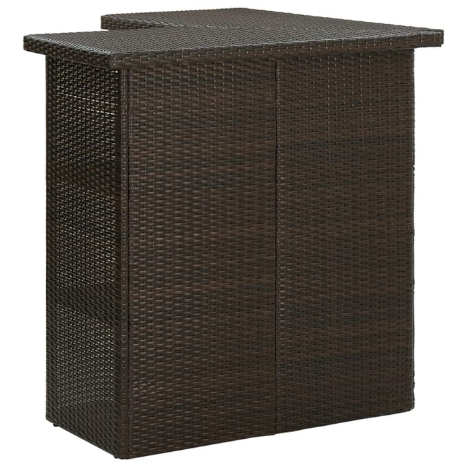 vidaXL - Hoekbartafel - 100x50x105 - cm - poly - rattan - bruin