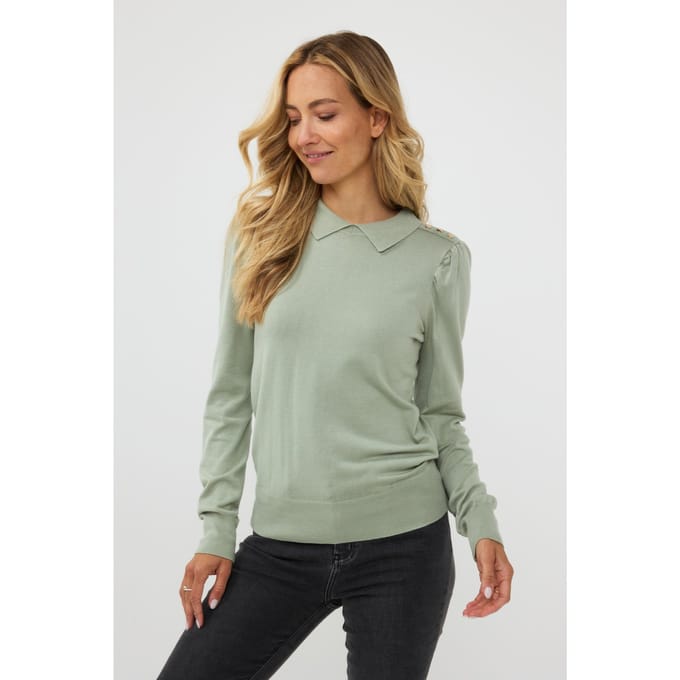 EsQualo Sweater Collar Basic Knit Jade Taglia: S | Maglioni a maglia Outlet | Donna
