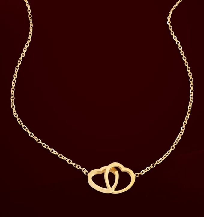 Ketting Connected Heart | Stainless Steel Goud