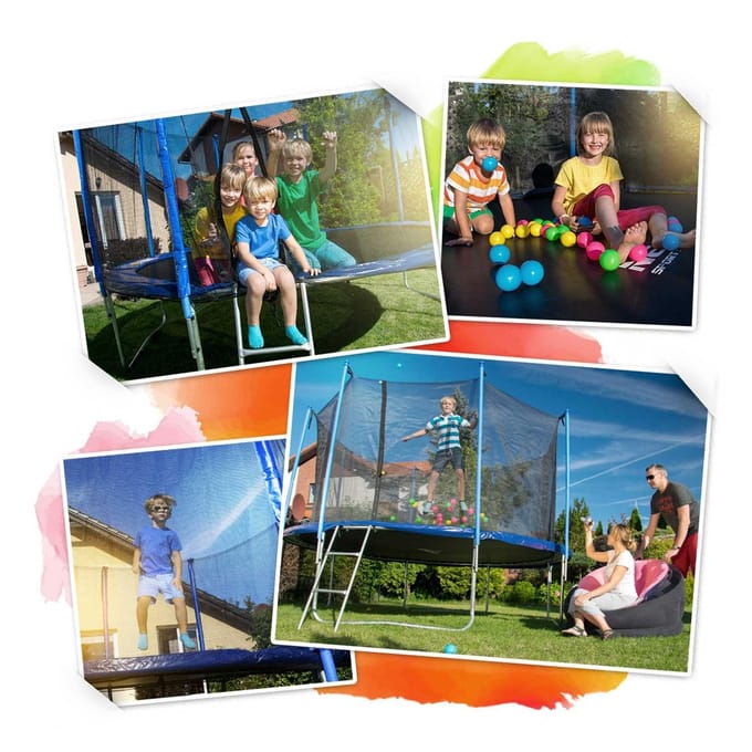 Geprofileerde tuintrampoline 12ft/374cm met Neo-Sport intern net