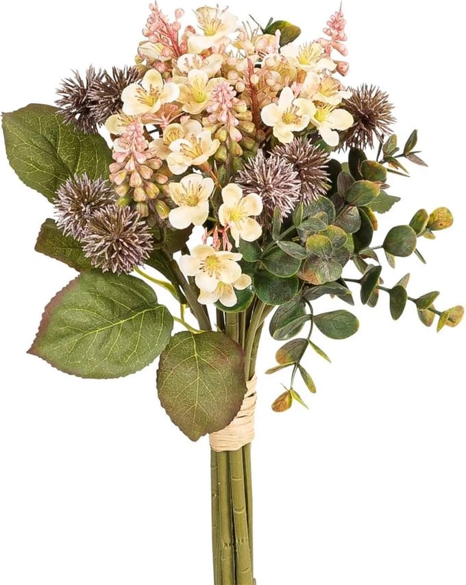 Bosje wilde bloemen crème kleur Ø14x28cm