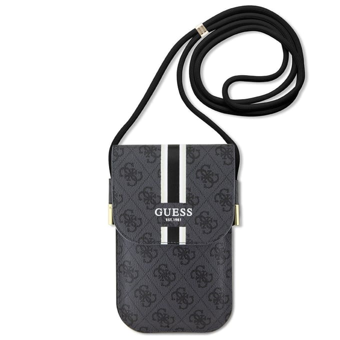 Guess 4G Printed Stripe Tas (Scherm tot 7 Inch) - Zwart