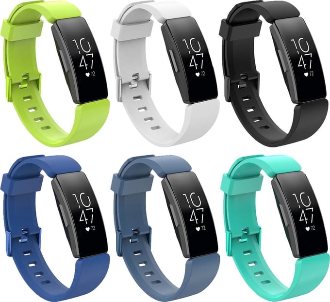 KELERINO. Siliconen bandje geschikt voor Fitbit Inspire (HR) - 6-pack - Zomer - Small