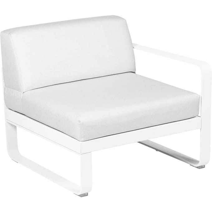 Fermob BELLEVIE Fauteuil Module rechts - 01 katoenwit - 81 witgrijs