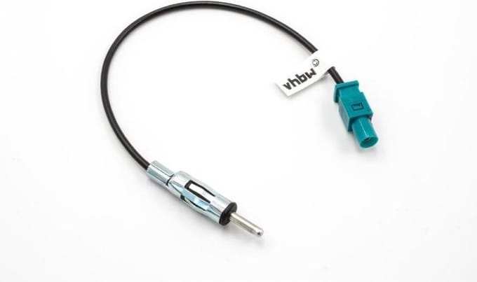 Fakra Z (m) - DIN (m) auto antenne adapter kabel - RG174 - 50 Ohm / zwart - 0,15 meter