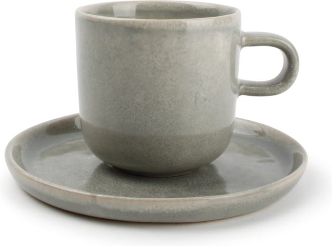 S&P Kop 24cl en schotel licht groen Meridian - set/2