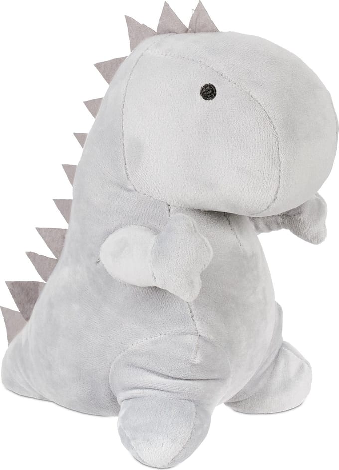 deurstopper dino - stof - met zand - dier - 23 x 14 x 21 cm - grijs