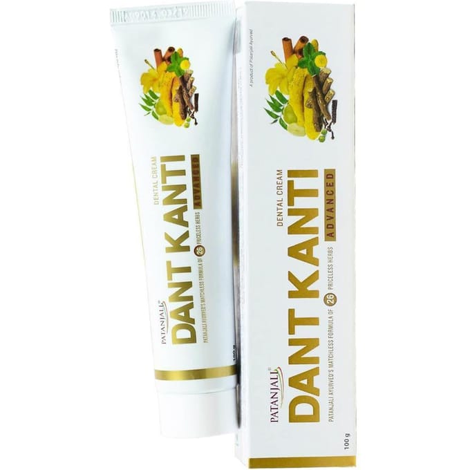 Advanced Patanjali Ayurved Dant Kanti Toothpaste Improved 100 g 6 pcs