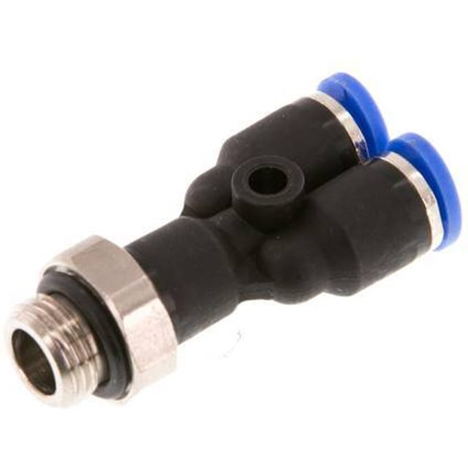 4mm x G1/8'' Y-koppeling Messing/PA 66 Insteekfitting Buitendraad Draaibaar NBR [2 Stuks]