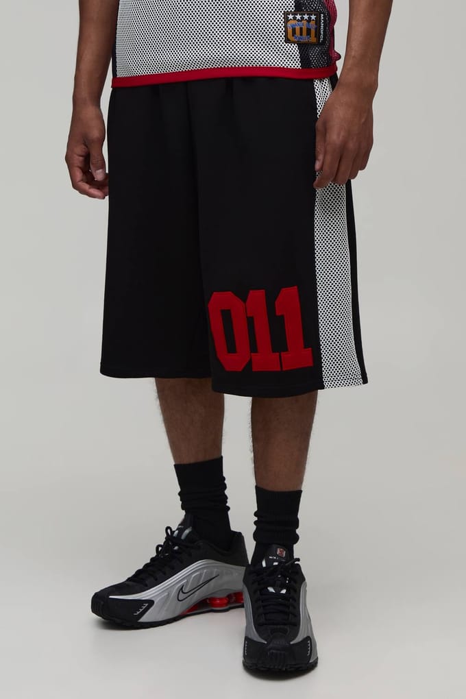 Loopback Netted Panel 011 Jersey Jort | Black | Size Small
