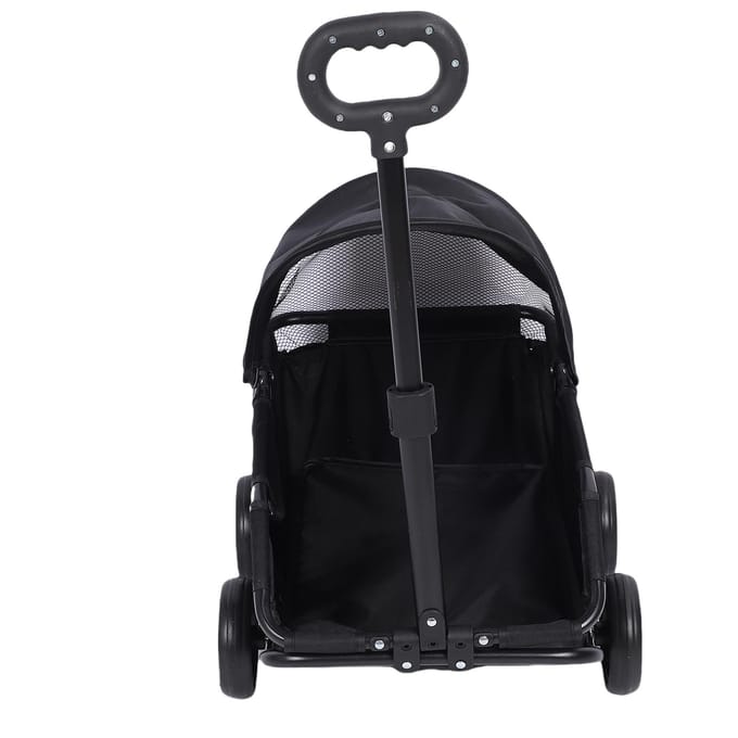Poussette Pliable pour Animaux de Compagnie avec Capote 4 Roues Chariot de Promenade pour Petits Chiens Chats Léger Facile à Assembler noir