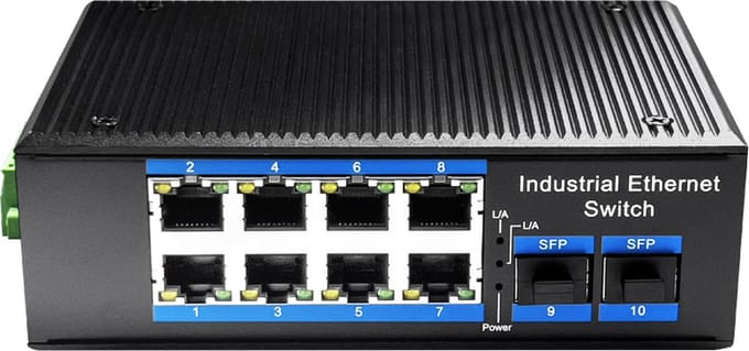 Cudy 8-poorts Gigabit industriële PoE+ switch met 2 SFP-slots