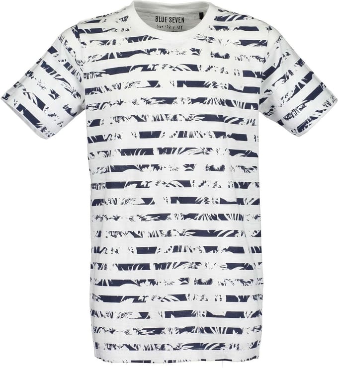 Blue Seven - T shirt Wit/Zwart Jongens - Maat 164