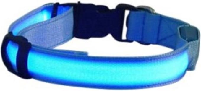 *** Led Honden Halsband - Blauw - L - 45 - 52 cm - van Heble® ***
